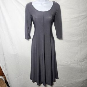 vintage 90s grey half sleeve midi dress